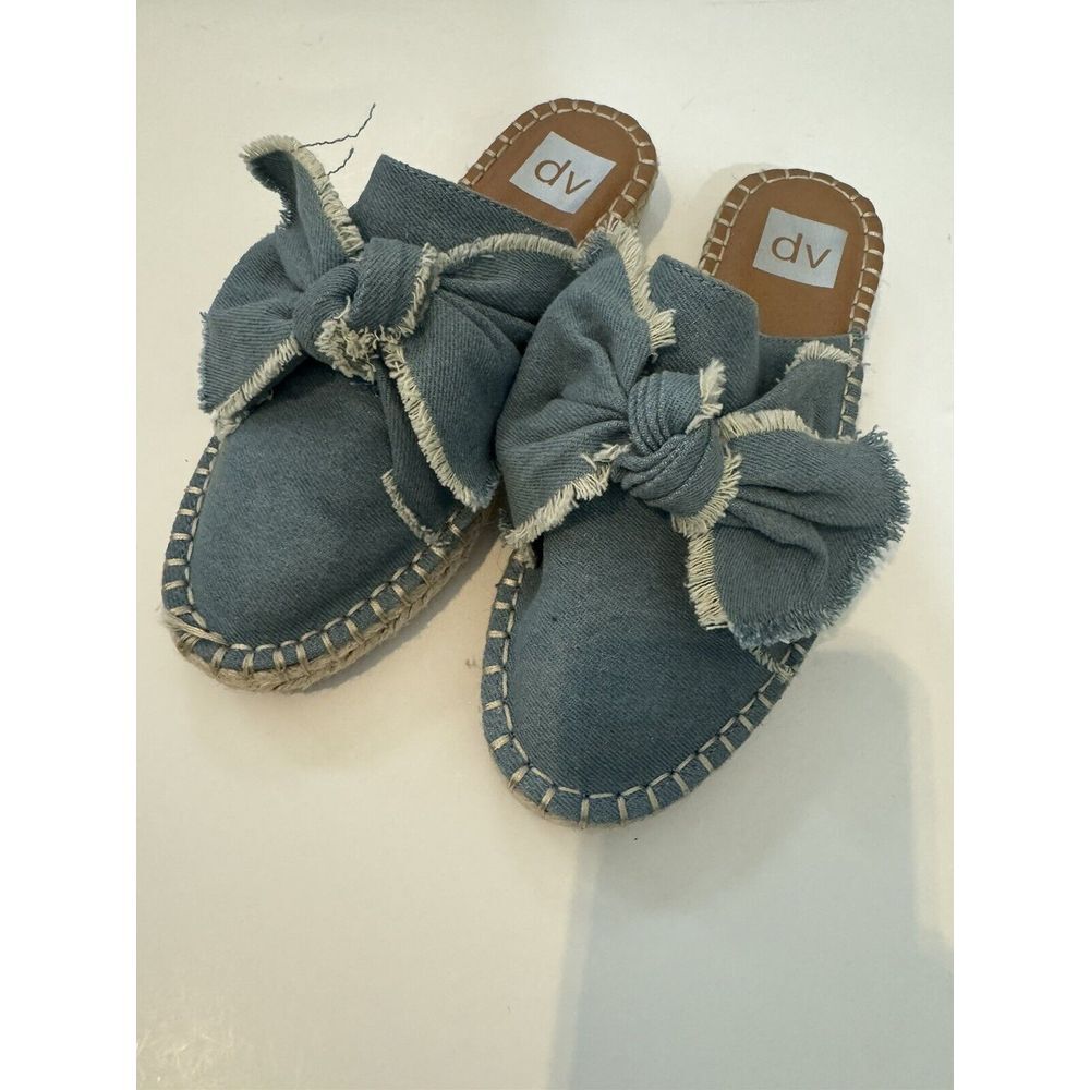 DV Dolce Vida Desirae Espadrilles Cotton Blue Denim Women's Mules/Slider Size 7